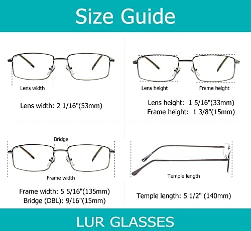 LUR 3 опаковки на метални очила за четене + 7 опаковки очила за четене без рамки (общо 10 двойки ридеров + 3,50)