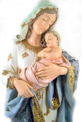 Религиозната 23-Инчов Статуя на Пресвета Дева Мария Мадона и Детето Исус Христос-Бебе Църковна Фигурата на Статуята