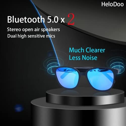 Умни очила HeloDoo с две насочени стерео високоговорители под открито небе Bluetooth версия 5.0, сензорен панел,