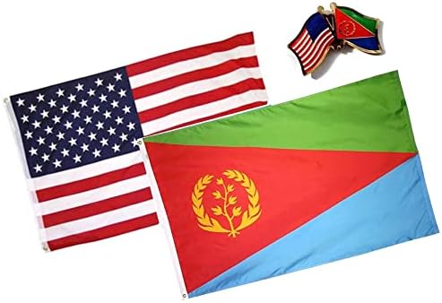 Нов Разход Флаг на САЩ и Eritreans 2x3 2 'x3', декорация във формата на Хартата за Приятелство, Жени с Ревери