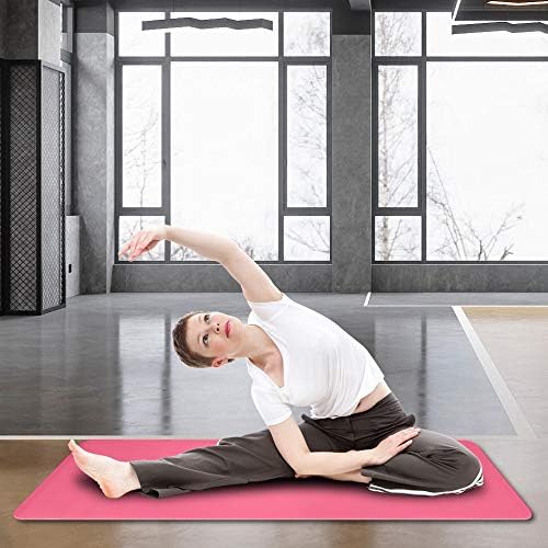 Нескользящий килимче за йога /, фитнес зала от ТПЭ с дебелина 6 мм, с отвори (183x61x6 см) за йога, пилатес,
