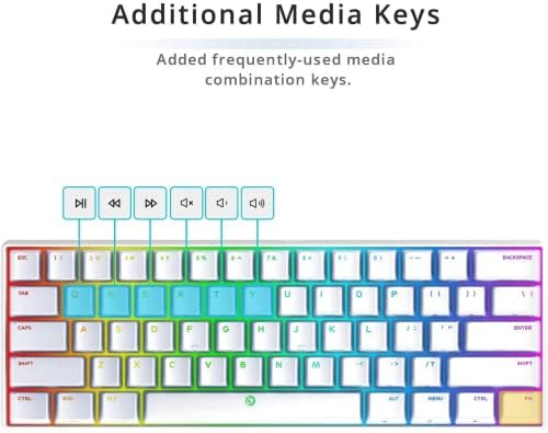 Ръчна Детска клавиатура DREVO Seer TE 60% Жичен с RGB подсветка, Ультракомпактная Мини-61 Клавиша (кафяв ключ,