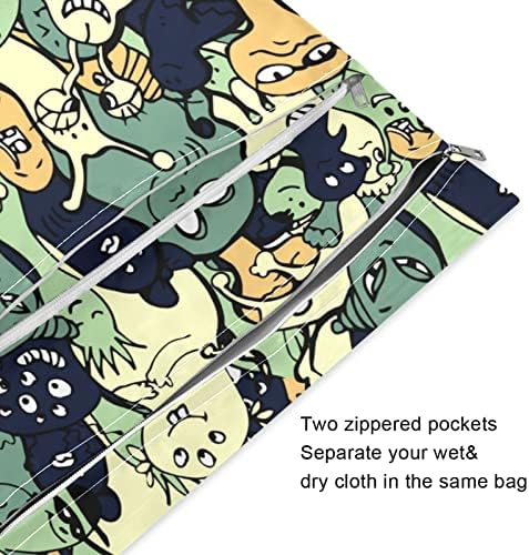 Kigai 2 бр. чанта за мокро и сухо почистване, модни Водоустойчива чанта за влажни неща за памперси, бански костюми