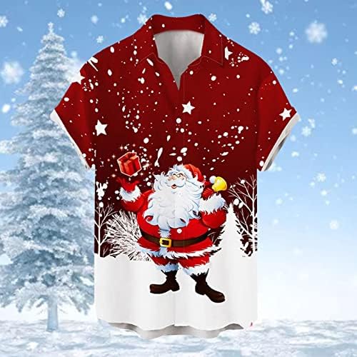 Мъжки Коледна Тениска с Ревери на Дядо Коледа Риза с Къс Ръкав, Мъжки Ризи за Боулинг, Графична Тениска С Ревери,