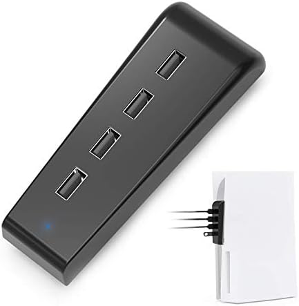 USB-хъб NexiGo PS5 с 4 порта, [Минималистичен дизайн], Високоскоростен пренос на данни, Пристанища бързо зареждане