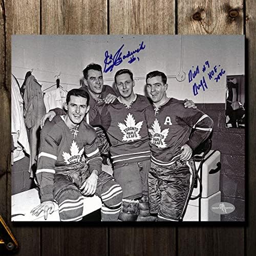 Ед Чадуик и Дик Дъф Торонто Мейпъл Лийфс С Две автограф 8х10 Фото - Снимки на НХЛ с автограф