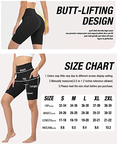 linozo 3 Опаковки Къси панталони за Йога за жени с Висока Талия, Дамски 8 Спортни Байкерские Шорти за Бягане