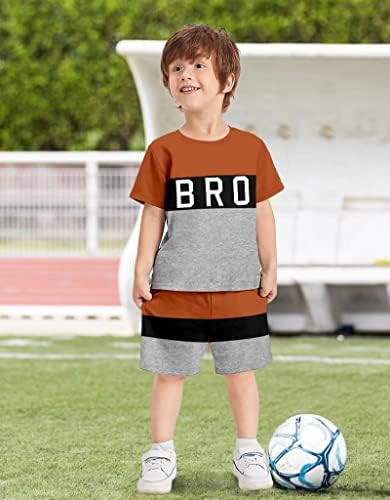Ribabz/ Облекло За Малки Момчета, Лятна Тениска с Къси ръкави и Писмото Принтом За момчета + Къси Панталони,