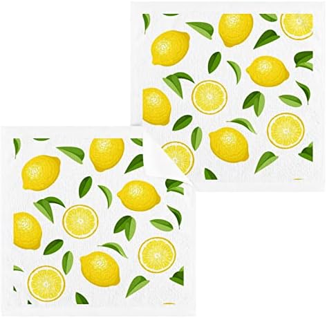 Гъба Kigai 2 опаковки с Лимон – Меки Кърпи За лице, За фитнес, Хотелски и спа качество, Кърпи за Многократна
