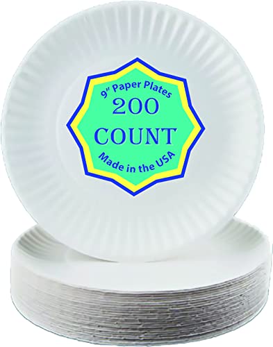9-инчов хартиена чиния Concession-Важното Без покритие. Опаковка от 200 чинии Бял цвят