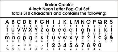 Поп букви Баркър Creek, 4 инча, Неонови, 2 опаковки, Цветни Дизайнерски букви за Табла за съобщения, стаите