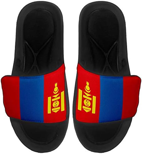 Най-сандали с амортизация ExpressItBest/Пързалки за мъже, жени и младежи - Знаме на Монголия (на Монголски) - Mongolia Flag