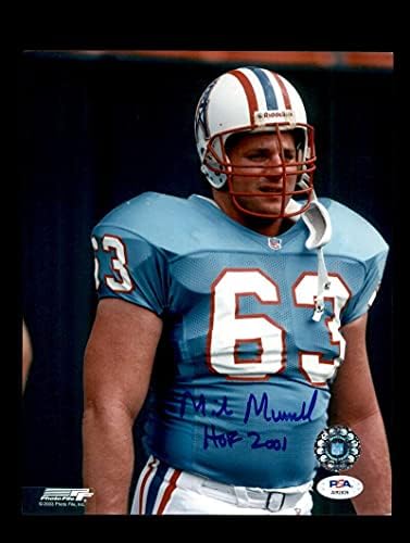 Майк Мунчак, PSA DNA Coa, Подписано снимка с автограф от Ойлърс КОПИТО 2001 8x10 - Снимки NFL с автограф