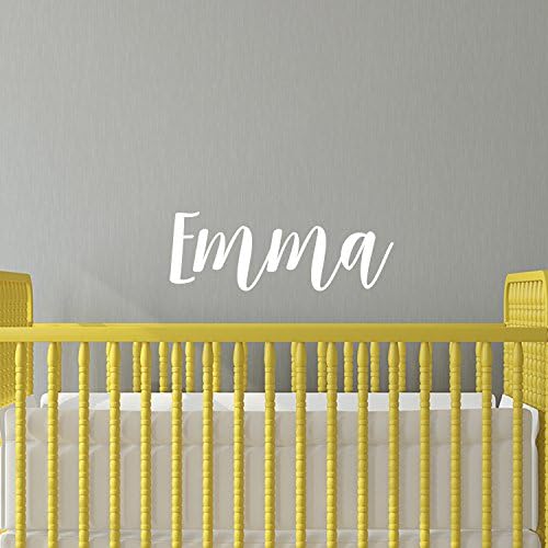 Vinyl стикер на стената с името момичета - 'Emma' Text Name - 12 x 26 - Винилови стикери за стена на спалня
