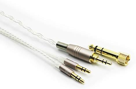 Актуализиран аудио кабел NewFantasia 6N OCC с меден посеребрением, 3,5 мм plug и 6,3 мм адаптер, съвместим със
