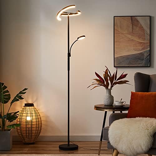 Под лампа WENYU, Модерни led Въртящи се Лампи с лампа за четене, Светъл под лампа за всекидневната, Лампата
