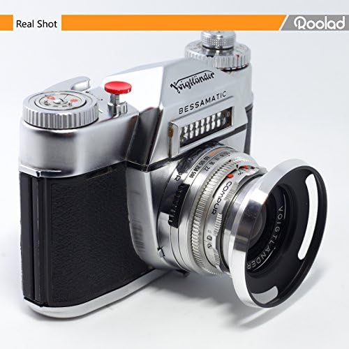 Метален сенник за обектив Roolad за slr и беззеркальных камери, Аксесоар за защита на обективи с капак на обектива (52 мм, сребро)