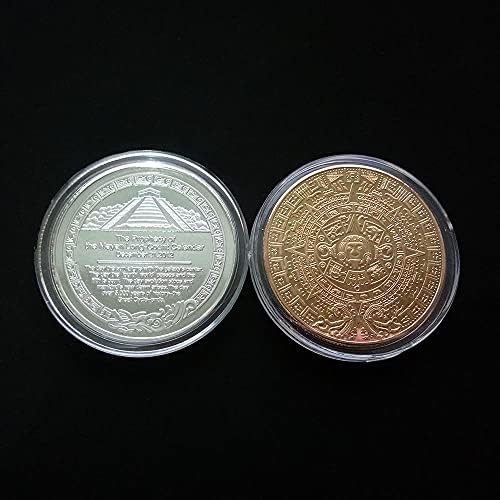 1 бр. Възпоменателна Монета, Позлатена Сребърна Монета Пирамида на Маите в Мексико Криптовалюта Ацтеките 2021