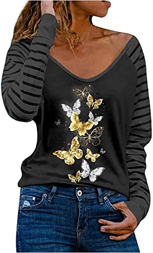 Дамски Пролетната Мода С кръгло деколте В Ивицата, Свободна Блуза в стил Мозайка С Принтом, Блузи, Пуловери,