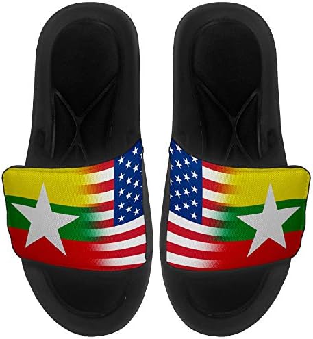 Най-сандали с амортизация ExpressItBest/Джапанки за мъже, жени и младежи - на знамето на Мианмар (Бирма) - Myanmar