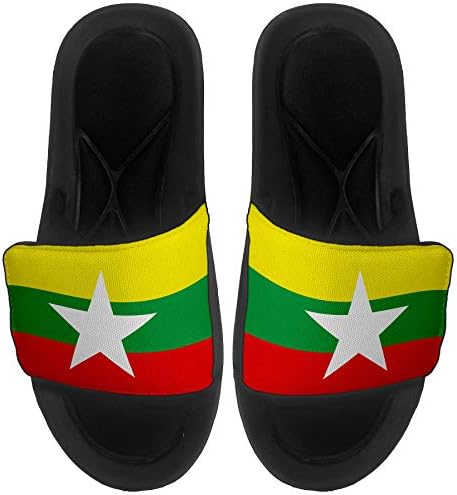 Най-сандали с амортизация ExpressItBest/Джапанки за мъже, жени и младежи - на знамето на Мианмар (Бирма) - Myanmar