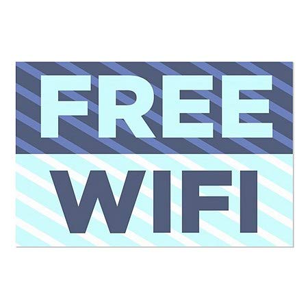 CGSignLab | Безплатен Wi-Fi в синята лента На прозореца | 30 x20