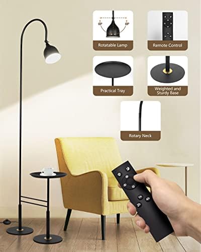 Модерен под лампа с масичка-Черно под лампа за дневна, Индустриална Електродъгово Настолна лампа с регулируема