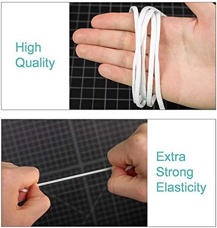 Бяла мека плоска еластична лента 3/16 инча - Тежък еластичен вязаный кабел - Домашно шевни изделия Направи си