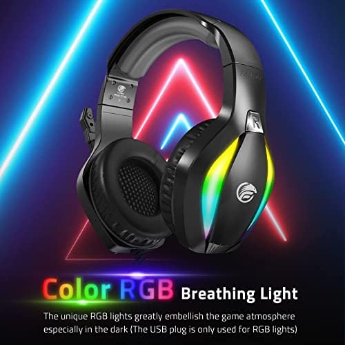 Детска слушалки Fachixy FC100 за PS4/PS5/PC/Xbox/Nintendo Превключвател, Слушалка за Xbox с RGB подсветка, Слушалки