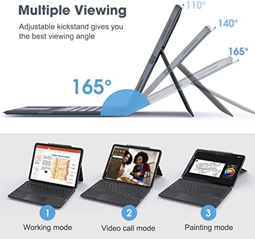 Калъф за iPad Pro 12,9 с клавиатура, джоб за Клавиатура за iPad Pro 12,9 см 2022 6-то поколение / 2021 5-то поколение / 2020 4-то поколение, Подвижна Клавиатура с подсветка и поставка, Без?