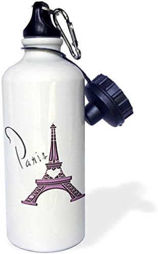 3dRose Paris - Това Винаги е Добра идея В сравнение Със Сива спортна бутилка за вода Айфеловата кула, 21 унция,