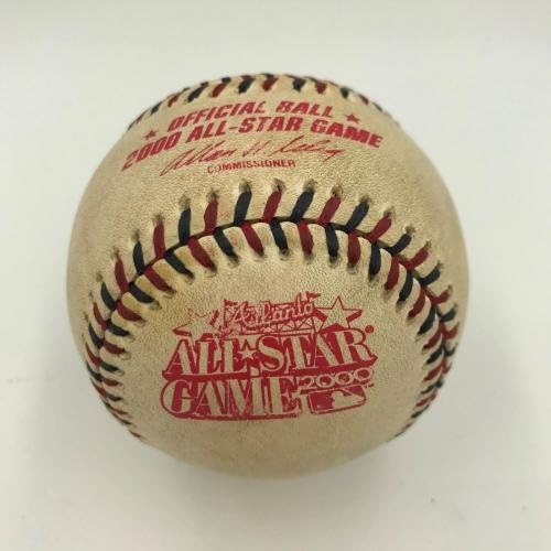 Невероятен Дерек Джитър Подписа Използвана игра 2000 All Star Game Бейзбол Щайнер COA - MLB Използвани Бейзболни