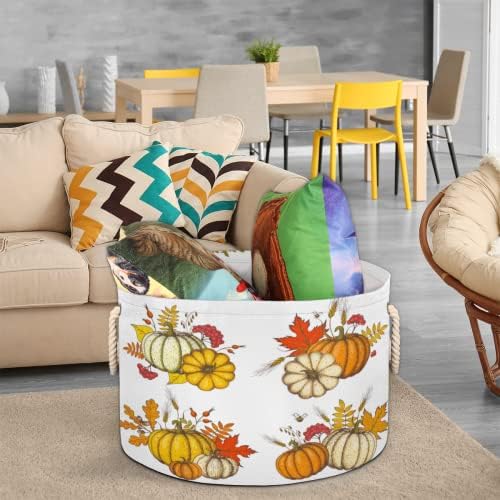 Тыквенная Есенна Вода, Многоцветни Големи Кръгли кошници за съхранение, Кошница за дрехи с дръжки, Кошница за