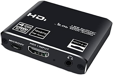 JAHH HDMI 1x8 сплитер 4K UHD HDMI сплитер 2,0 1x2 HDMI 2,0 сплитер HDCP 2,2 HDR сплитер HDMI 2,0 4K 1x4 дървен
