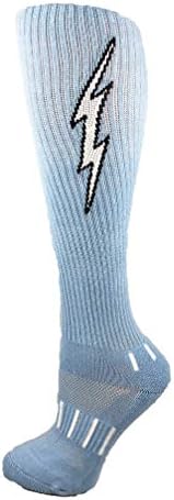 MOXIE Чорапи Младежки Светло Синьо с Бели футболни чорапи Insane Болт с Височина до коляното
