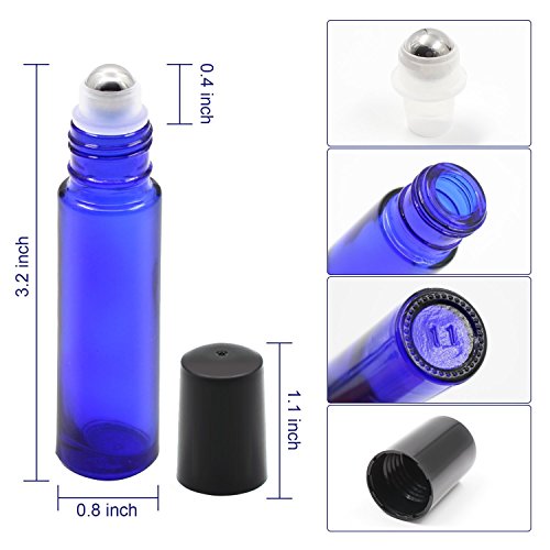 True Aroma, 6 бр., стъклени бутилки с ролки кобальтово-син цвят с обем от 10 мл с лъжичка от неръждаема стомана